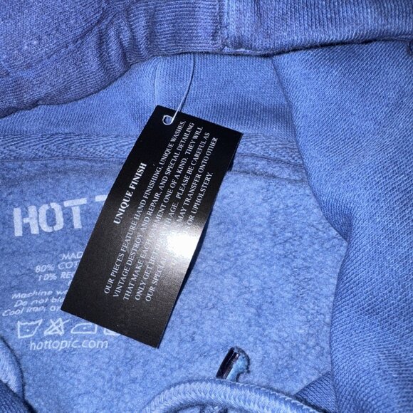 Hot Topic Dread Hoodie Size M Blue Graphic Sweatshirt Lightning Gothic - Picture 7 of 7